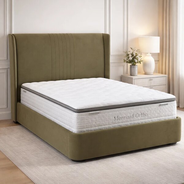 Carvelli Velvet Ottoman Storage Double Bed In Green