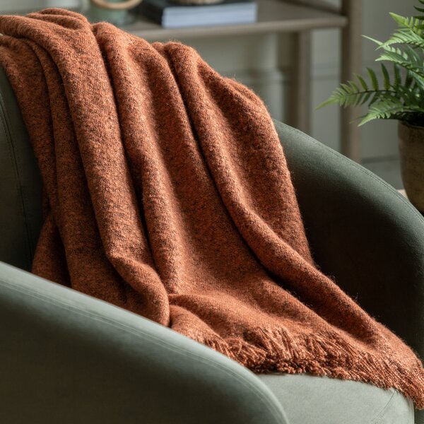 Melange 130cm x 150cm Acrylic Throw Rust