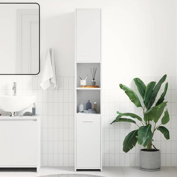 Sayreville Wooden Bathroom Cabinet With 2 Doors With Handle - White