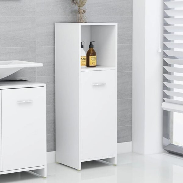 Sayreville Wooden Bathroom Cabinet With 1 Door - White