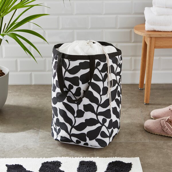 Monochrome Printed Laundry Bag Black