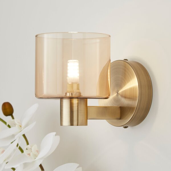 Erin Glass Wall Light Gold