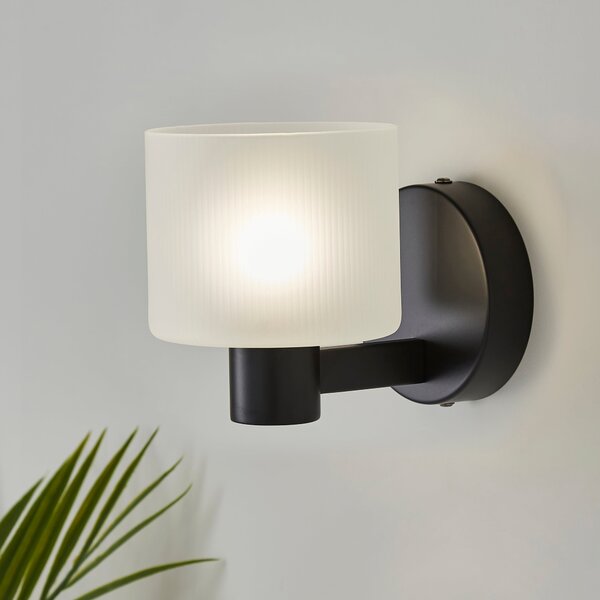 Erin Ribbed Wall Light Black