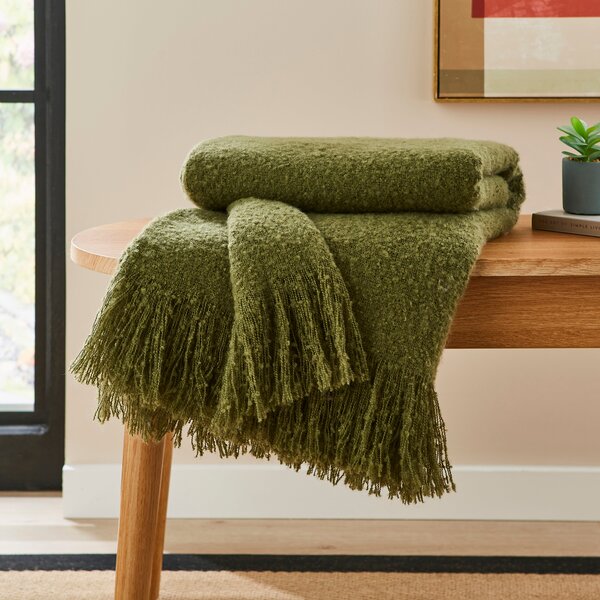 Boucle Throw 130cm X 170cm Olive