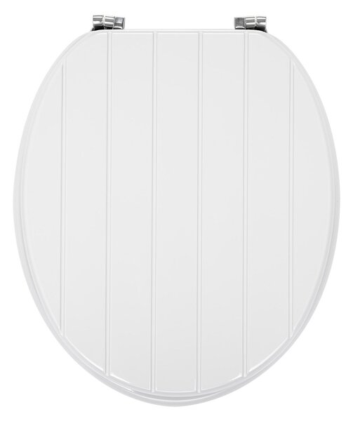 Tongue and Groove White Toilet Seat White