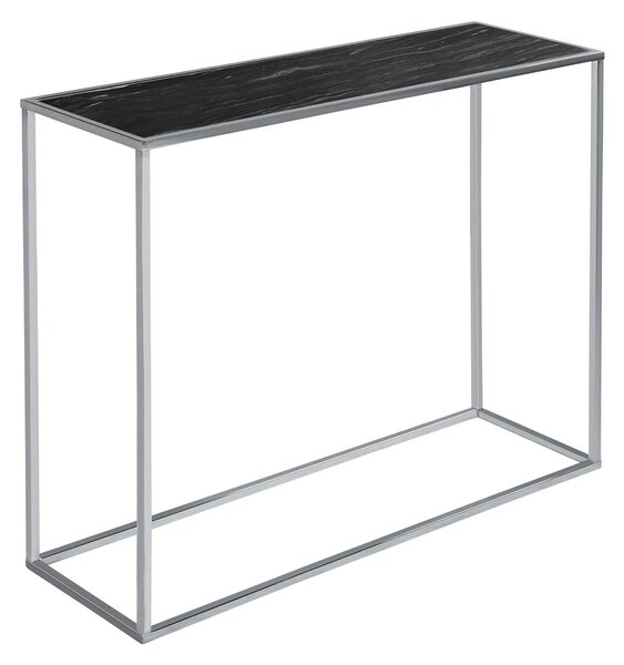 Zoey Faux Marble & Chrome Console Table | White or Black Hallway Table | Roseland