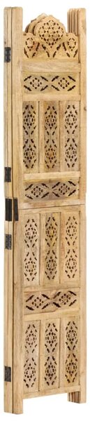 Hand carved 3-Panel Room Divider 120x165 cm Solid Mango Wood