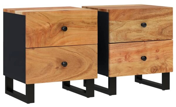 Bedside Cabinets 2 pcs 40x33x46 cm Solid Wood Acacia