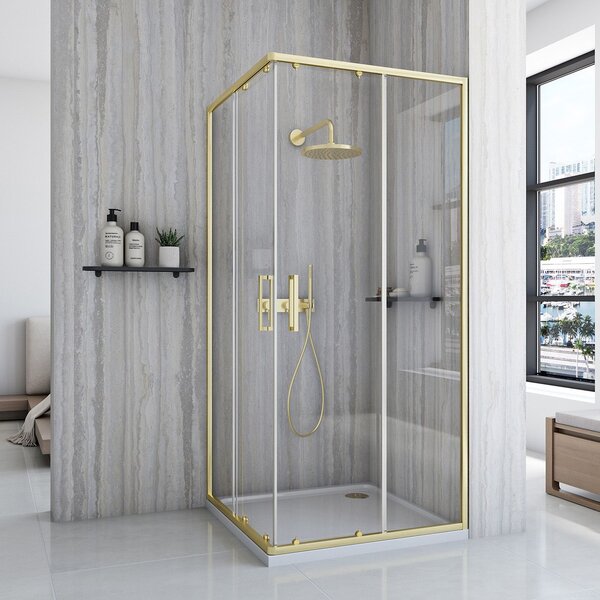 Shower enclosure Rea City 80x80 Gold Brush