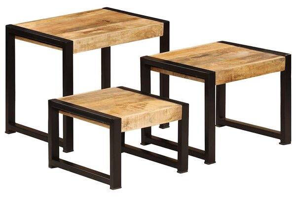 Nesting Tables 3 pcs Solid Mango Wood