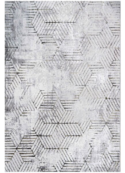 Modern Gold Abstract Geometric Living Room Rugs | Hatton