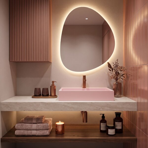 Conglomerate washbasin GOYA PINK 50CM