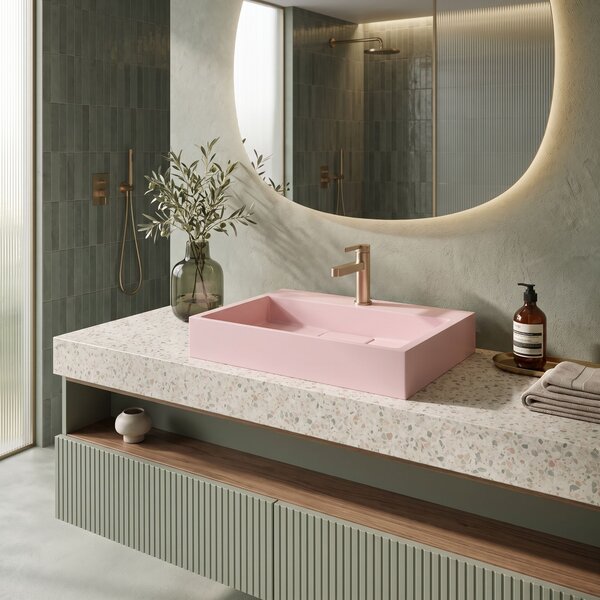 Conglomerate washbasin GOYA PINK 50CM
