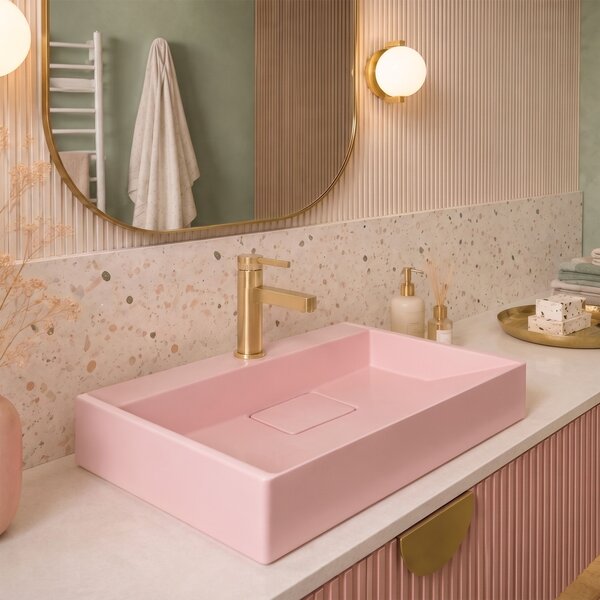 Conglomerate washbasin GOYA PINK 60CM