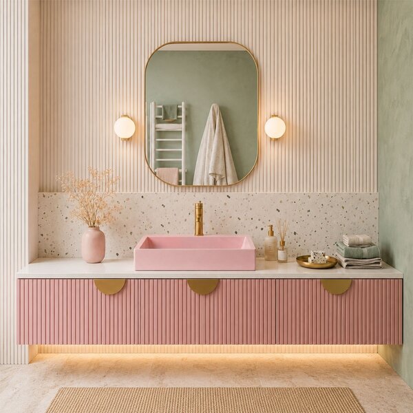 Conglomerate washbasin GOYA PINK 50CM