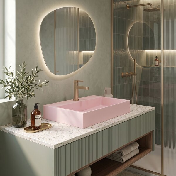 Conglomerate washbasin GOYA PINK 50CM