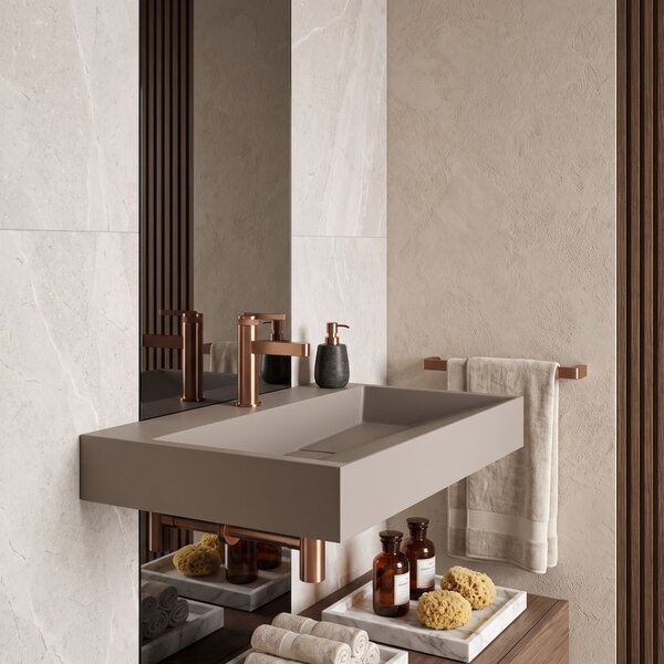 Conglomerate washbasin Rea GOYA TAUPE 70CM