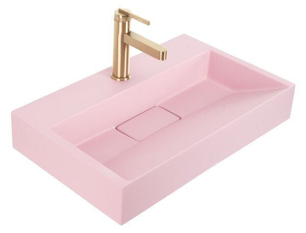 Conglomerate washbasin GOYA PINK 50CM + Frame