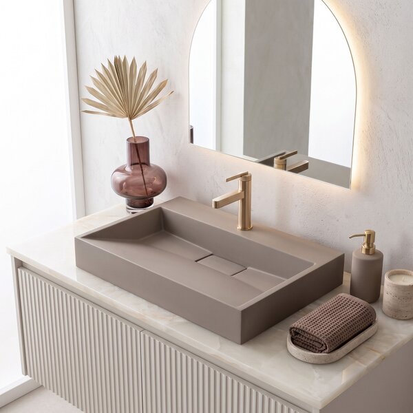 Conglomerate washbasin Rea GOYA TAUPE 70CM