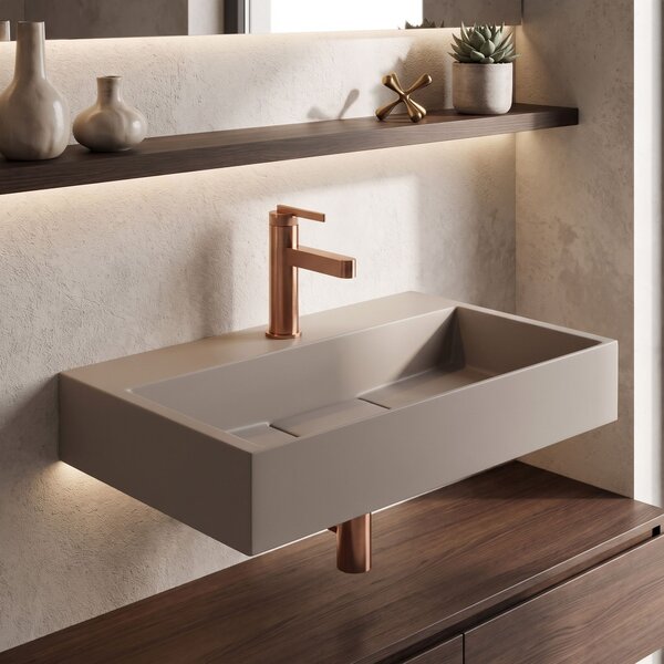 Conglomerate washbasin Rea GOYA TAUPE 60CM