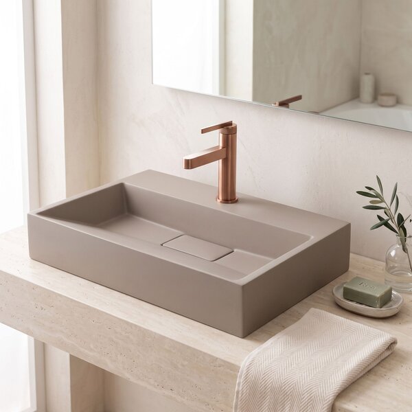 Conglomerate washbasin Rea GOYA TAUPE 60CM