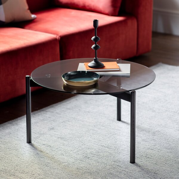 Hays Coffee Table, Glass Black