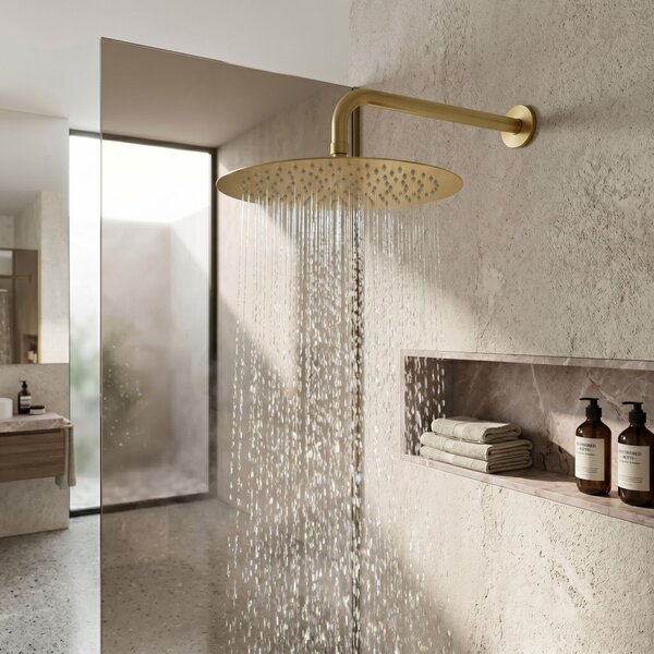 Round rain shower REA JS-P014BG 30cm Brush Gold