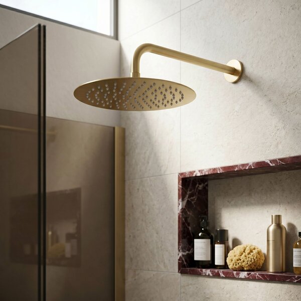 Round rain shower REA JS-P014BG 30cm Brush Gold