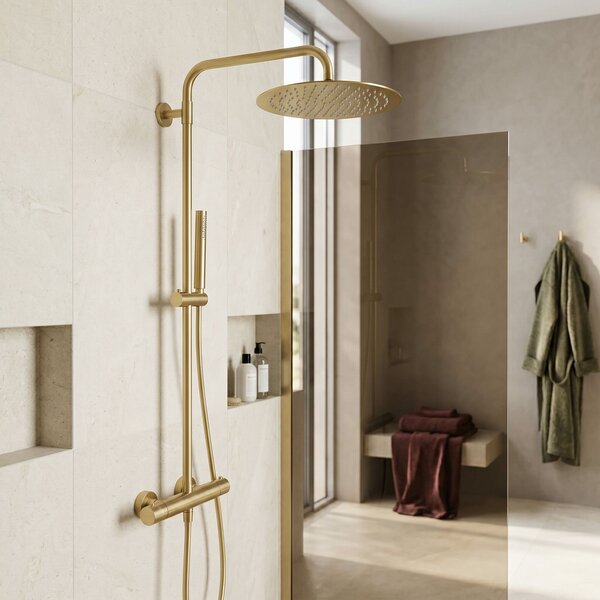 Round rain shower REA JS-P014BG 30cm Brush Gold