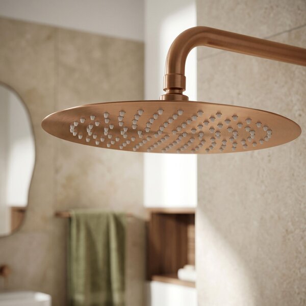 Round rain shower REA JS-P014BRG 30cm Brush Copper