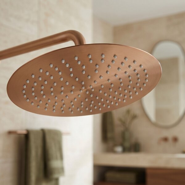 Round rain shower REA JS-P014BRG 30cm Brush Copper