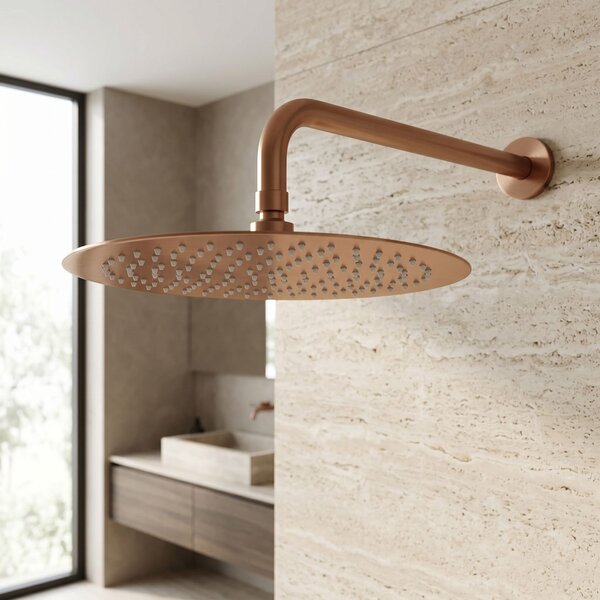 Round rain shower REA JS-P014BRG 30cm Brush Copper