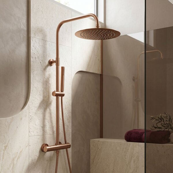 Round rain shower REA JS-P014BRG 30cm Brush Copper