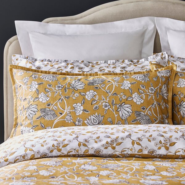 Dorma Evander Ochre Oxford Pillowcase Pair yellow