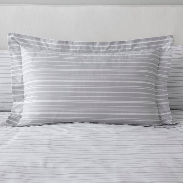 Tristan Stripe Grey Oxford Pillowcase Grey