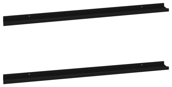 Wall Shelves 2 pcs Black 115x9x3 cm