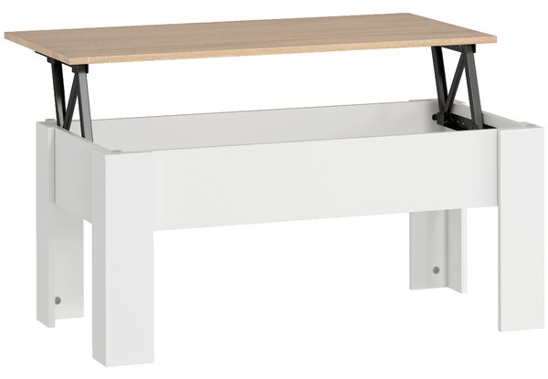 HOMCOM Lift Top Coffee Table with Hidden Storage Compartment, Lift Tabletop Pop-Up Center Table for Living Room Aosom UK