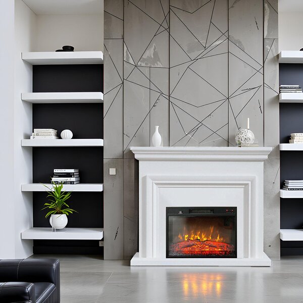Free Standing Electric Fires ElectricSun SONIA White, with Sound Effect, 3 Colour, with APP, W120xH102cm