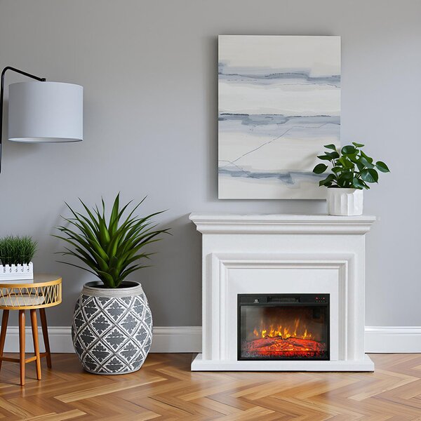 Free Standing Electric Fires ElectricSun SONIA White, with Sound Effect, 3 Colour, with APP, W120xH102cm
