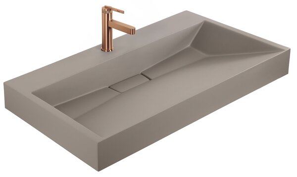 Conglomerate washbasin Rea GOYA TAUPE 100CM