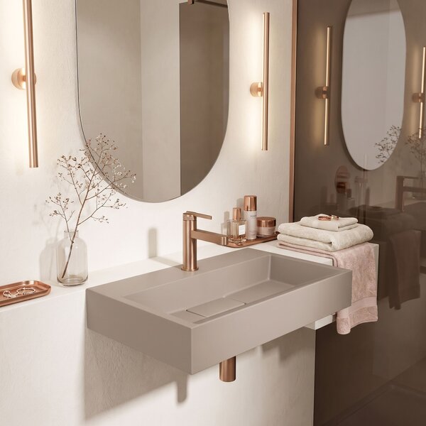 Conglomerate washbasin Rea GOYA TAUPE 50CM