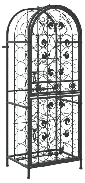 Wine Rack for 41 Bottles Black 45x36x120 cm Wrought Iron