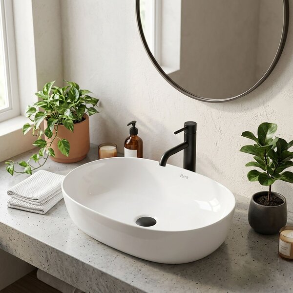 Ceramic Countertop Basin CLEO White - REA