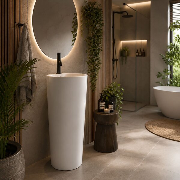 Freestanding ceramic basin BLANKA