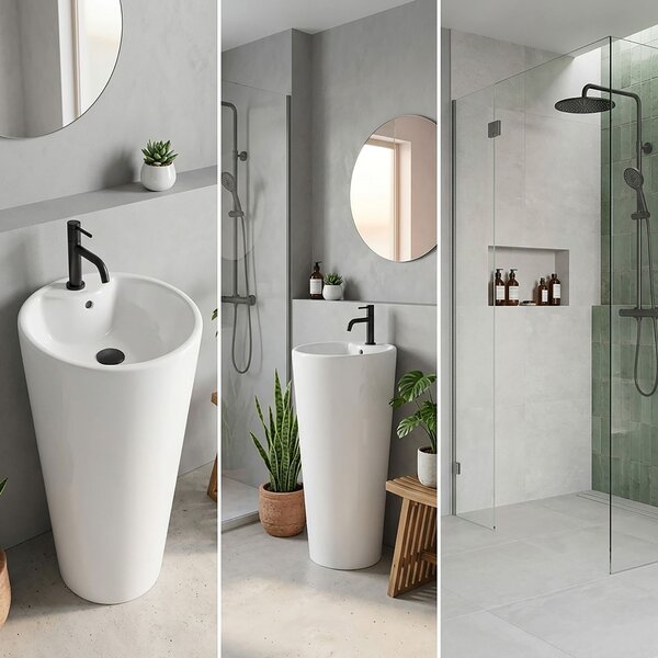 Freestanding ceramic basin BLANKA