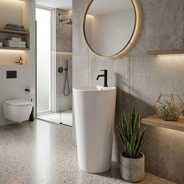 Freestanding ceramic basin BLANKA