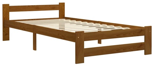 Bed Frame without Mattress Honey Brown Solid Pine Wood 100x200cm