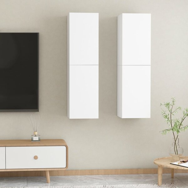 TV Cabinets 2 pcs White 30.5x30x110 cm Engineered Wood