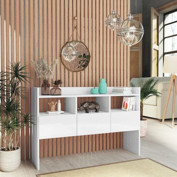 Sideboard High Gloss White 105x30x70 cm Engineered Wood