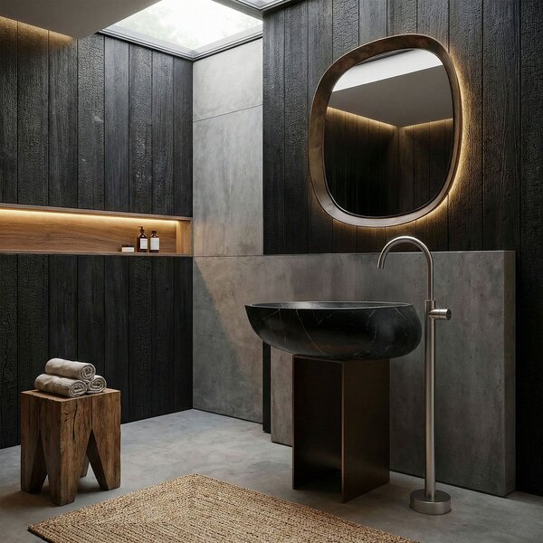 Basin mixer Rea Lungo Brush Nickel